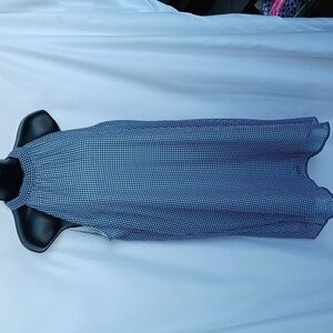 ⭐️Buttons, Navy & White Checked, Yacht Wear Dress, Classy! Sz L, 21" PTP, 35" L